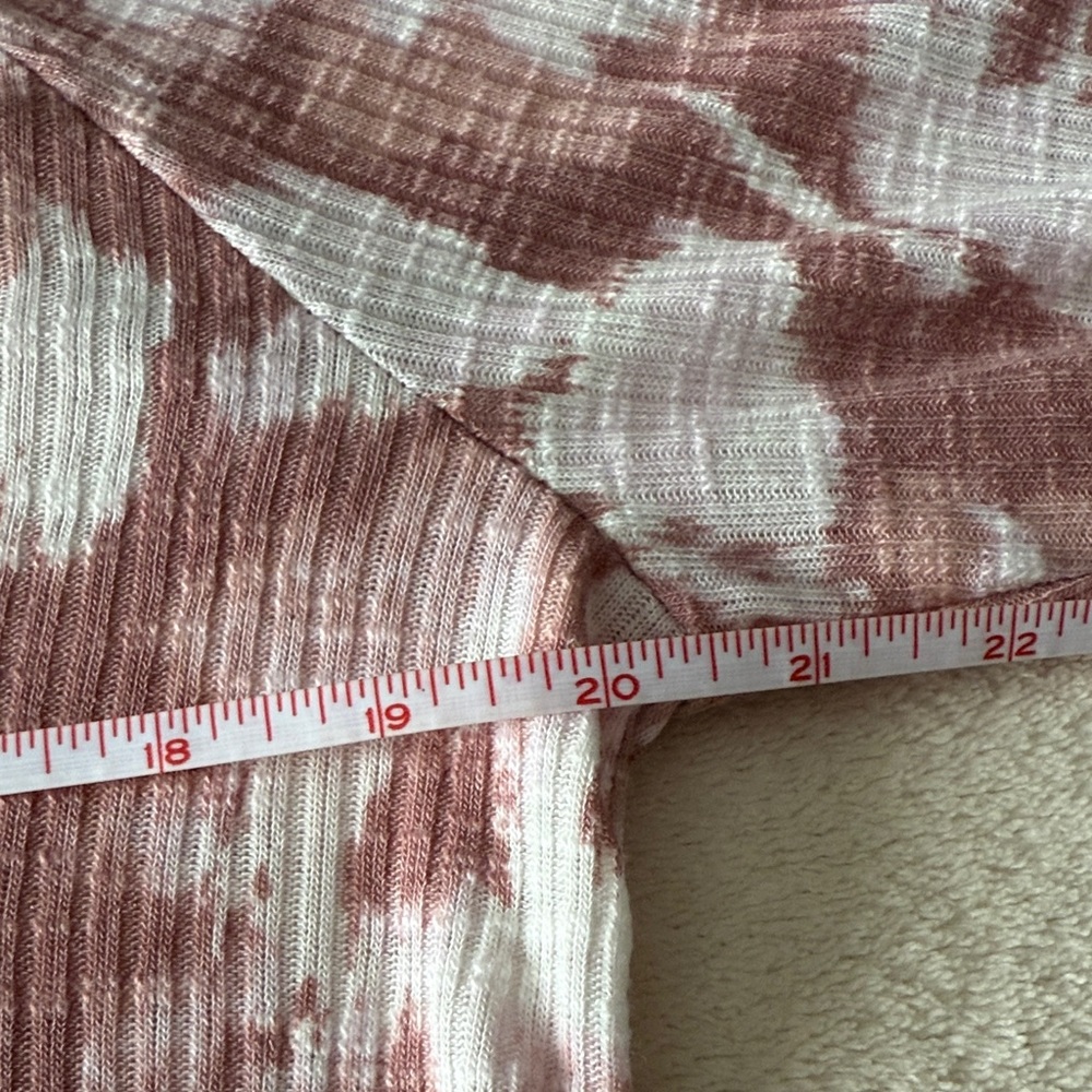 Sonoma Floral V-Neck Long Sleeve Tie Front Top - Pink and White - Picture 7 of 8